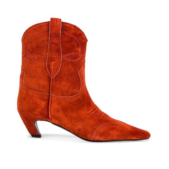 KHAITE Shoes - New Khaite The Dallas Rust Suede Ankle Boot Size 37